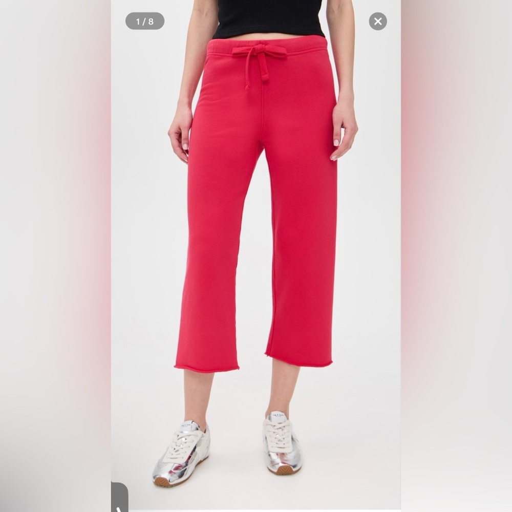 Frank & Eileen
Red Jersey Cropped Wide-Length Trousers size XL